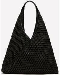 Sisley - Schwarze Maxi-Tasche Mit Häkeleffekt, Frau, Größe - Lyst