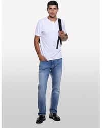 Sisley - Slim Fit Henley T-shirt - Lyst