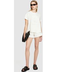 Sisley - T-shirt With Macramé Embroidery - Lyst