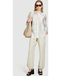Sisley - Linen Blend Cargo Trousers - Lyst