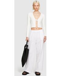 Sisley - 100% Linen Flare Fit Trousers - Lyst