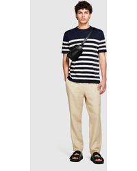 Sisley - Striped Knit T-shirt - Lyst
