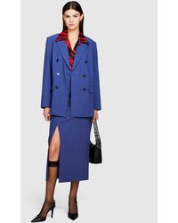 Sisley - Oversized Fit Double-breasted Blazer - Lyst