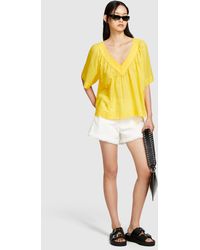 Sisley - Blouse With V-neck - Lyst