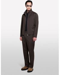 Sisley - Braune Jacke Mit Reißverschluss, Mann, Größe - Lyst