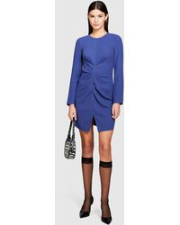 Sisley - Short Dress With Rouching - Lyst