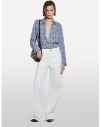 Sisley - Printed Satin Shirt - Lyst