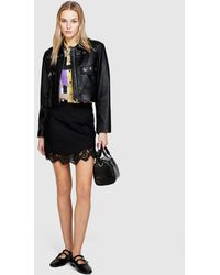 Sisley - Mini Skirt With Lace - Lyst