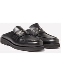 Sisley - Leather Mules With Eyelets - Lyst