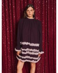 Sister Jane - Whisper Lace Trim Mini Dress - Lyst
