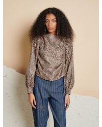 Sister Jane - Ghospell Leighton Leopard Ruched Top - Lyst