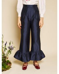 Sister Jane - Orchid Jacquard Ruffle Trousers - Lyst