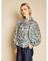 Sister Jane - Iris Jacquard Bow Blouse - Lyst