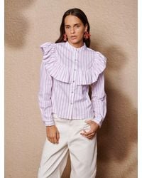 Sister Jane - Solene Stripe Ruffle Blouse - Lyst