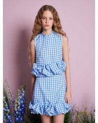 Sister Jane - Lavender Gingham Cropped Top - Lyst