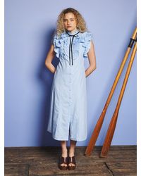 Sister Jane - Glassy Ruffle Pleat Midi Dress - Lyst