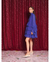 Sister Jane Sway Tulle Ruffle Mini Dress in Blue | Lyst