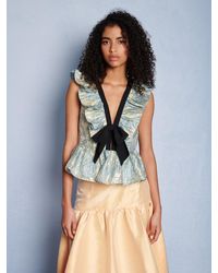 Sister Jane - Dream Bluebell Jacquard Bow Top - Lyst