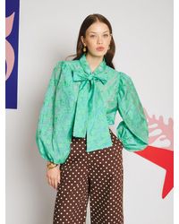 Sister Jane - Vine Jacquard Bow Blouse - Lyst