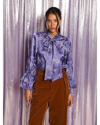 Sister Jane - Rumour Satin Bow Blouse - Lyst