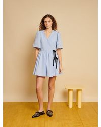 ワンピース (GHOSPELL) Caitlin Check Mini Dress Sister Jane Ghospell Caitlin Check Mini Dress in Blue | Lyst