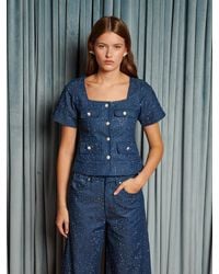 Sister Jane - Daze Embellished Denim Top - Lyst