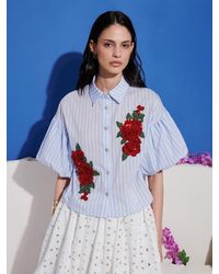 Sister Jane - Dream Marble Stripe Embellished Blouse - Lyst