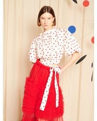 Sister Jane - Dream Provence Spot Ruffle Top - Lyst