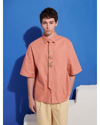 Sister Jane - Ochre Boxy Shirt With Tie Pins - Lyst