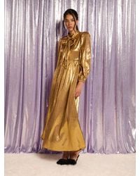Sister Jane - Rendez-vous Lame Bow Maxi Dress - Lyst