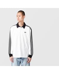 adidas Originals - 3-Stripes Rugby Long Sleeve Polo Shirt - Lyst