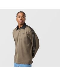 adidas Originals - 3-Stripes Rugby Long Sleeve Polo Shirt - Lyst