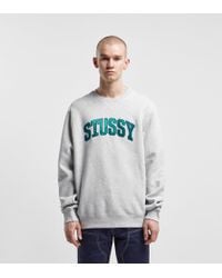 stussy stock applique crew sweatshirt