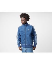 adidas Originals Premium Denim Firebird Track Top in Black adidas Originals Premium Denim Firebird Track Top in Black