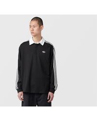 adidas Originals - 3-Stripes Rugby Long Sleeve Polo Shirt - Lyst