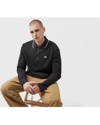 adidas - Originals 3-Stripes Polo Sweatshirt - Lyst