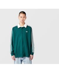 adidas Originals - 3-Stripes Rugby Long Sleeve Polo Shirt - Lyst
