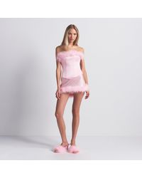 Skims - Feather Trim Low Rise Mini Skirt - Lyst