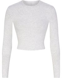 Skims - Cropped Long Sleeve T-shirt - Lyst