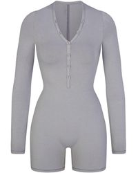 Skims - Button Up Henley Onesie (bodysuit) - Lyst