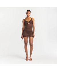 Skims Sculpt Slip Dress in Brown | Lyst