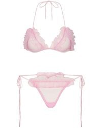 Skims - Tie Bralette And Thong Set Bubble Gum - Lyst