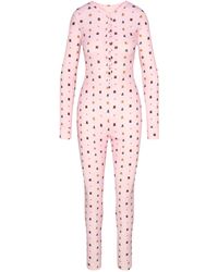 Skims - Plush Pointelle Onesie Cherry Blossom Snow Print (Bodysuit) - Lyst