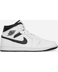 Nike - Air Jordan 1 Mid Sneakers White / Black - Lyst