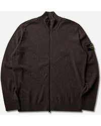 Stone Island - Rws Geelong Wool Zip Cardigan Lead - Lyst
