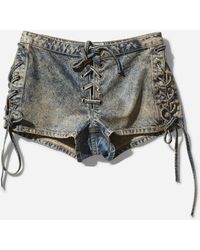 Guess - S Coated Denim Shorts Heavy Stone Wash - Lyst