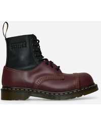 MM6 by Maison Martin Margiela - Women S Dr. Martens 1460 Twisted And Reimagined Steel Toe Boots Black / Oxblood - Lyst