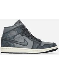 Nike - Wmns Air Jordan 1 Mid Sneakers Smoke Grey / Off Noir - Lyst
