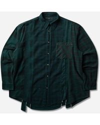 Needles - Men S 7 Cuts Flannel Shirt Over Dye Dark - Lyst