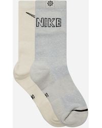 Nike - Everyday Plus Cushioned Crew Socks Grey / Cream - Lyst